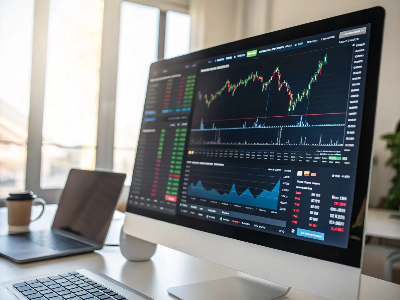 A dynamic graph showing the fluctuating prices of Bitcoin over the last 24 hours, set against a backdrop of a modern trading interface.